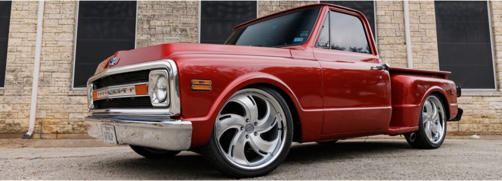 Chevrolet K10 w 702 Brushed Face Silver Chrome Lip